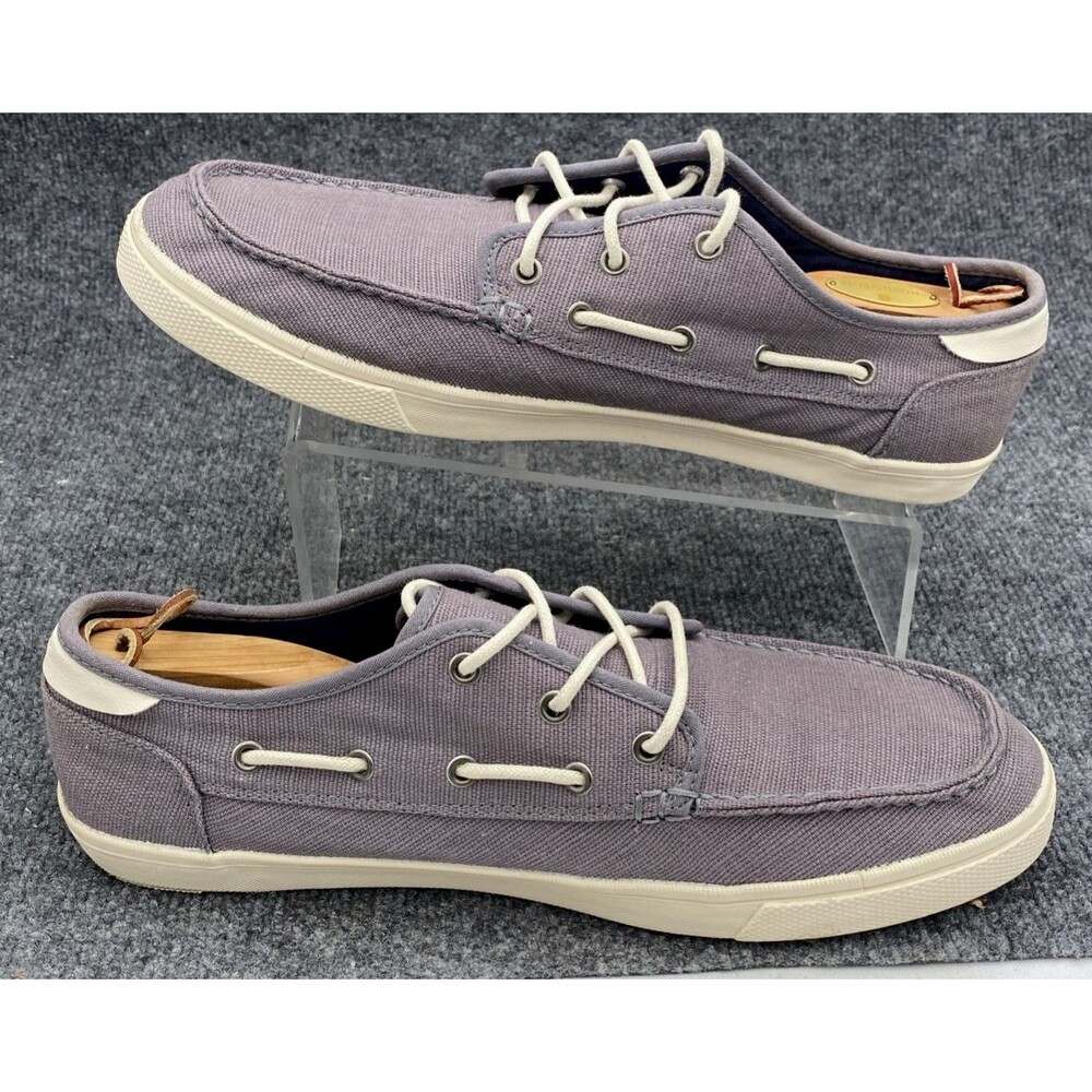 Toms Men's Mauve Canvas Boat Shoes with Cream Accents